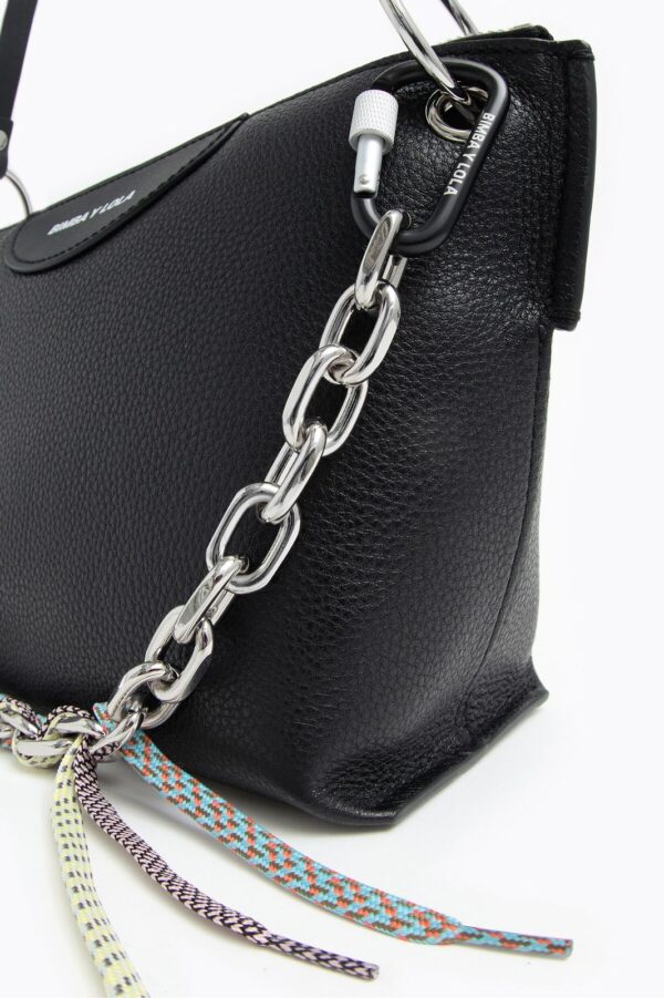 BIMBA Y LOLA Cartera negra cadenas - Imagen 2