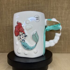 Taza Ariel y Flounder pintada a mano Disney