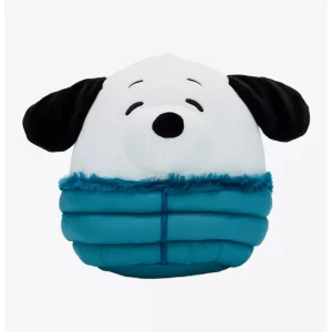 Peluche Squishmallows Snoopy Peanuts con Chaqueta de Invierno 18 cm – Original Coleccionable