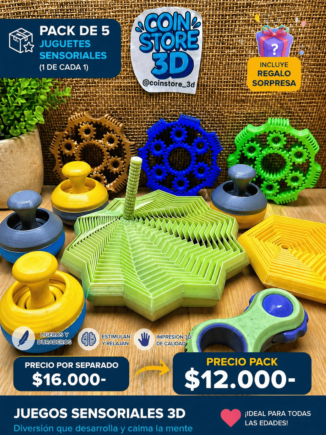 LIQUIDACION Juguetes sensoriales 3D TEA -Autismo – concentración