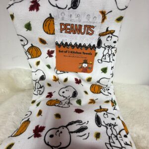 Set de 2 Paños de Cocina Snoopy Otoño y Calabazas – Importados de EE. UU.
