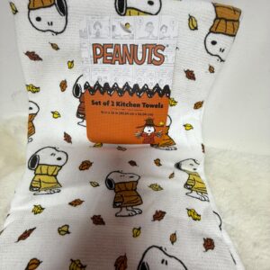 Set de 2 Paños de Cocina Snoopy con Suéter Otoñal – Importados de EE. UU.