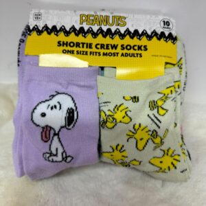 Set de 10 Pares de Calcetines Snoopy y Woodstock Adulto Talla 37 al 42 – Importados de EE. UU.