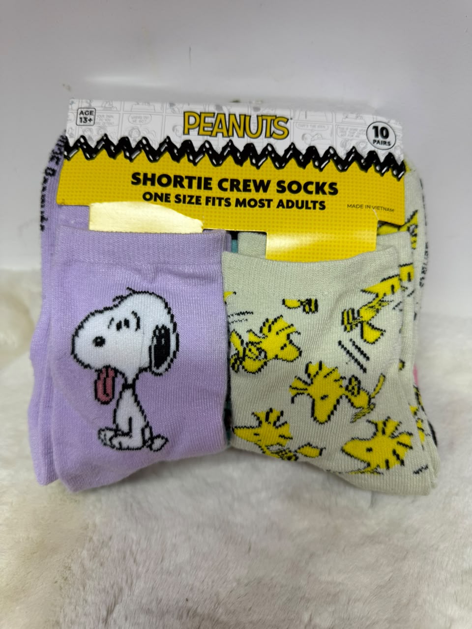 Set de 10 Pares de Calcetines Snoopy y Woodstock Adulto Talla 37 al 42 – Importados de EE. UU.