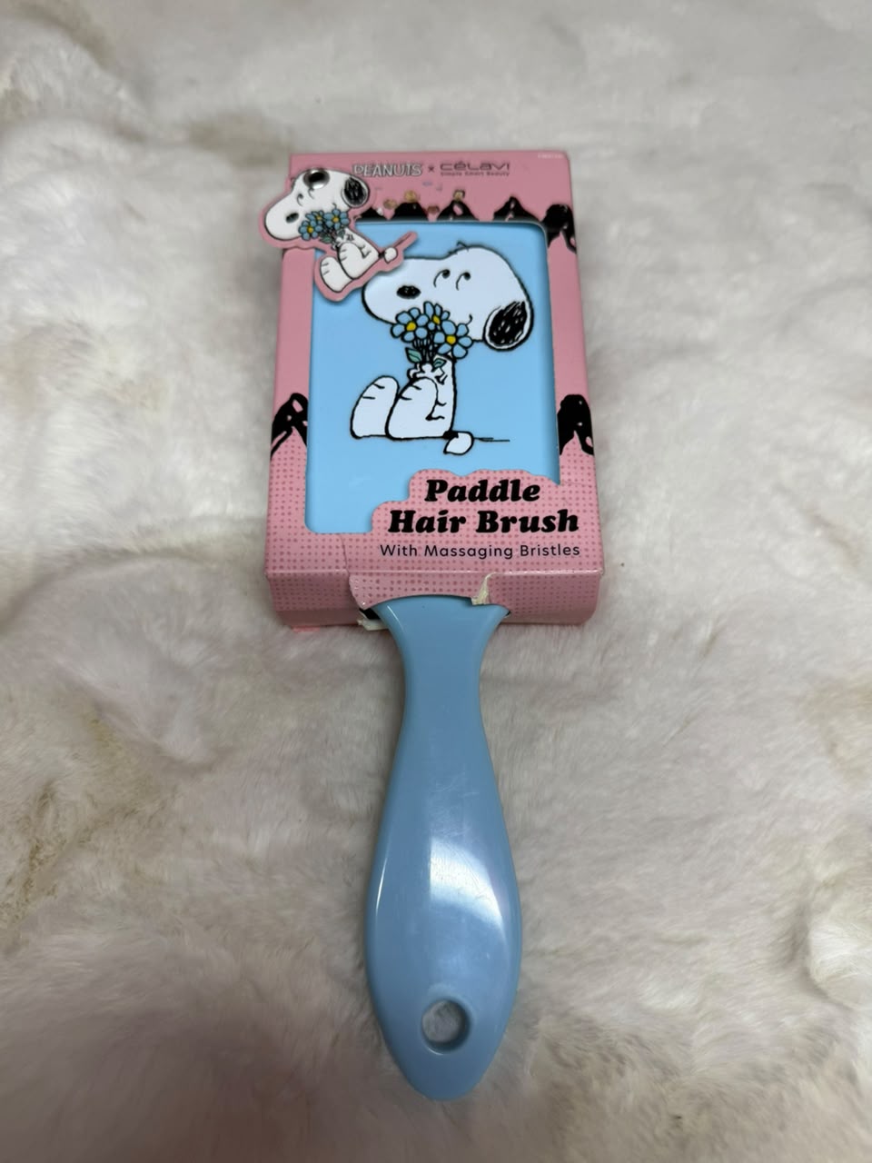 Cepillo de Pelo Snoopy Celeste con Cerdas Masajeadoras – Importado de EE. UU.