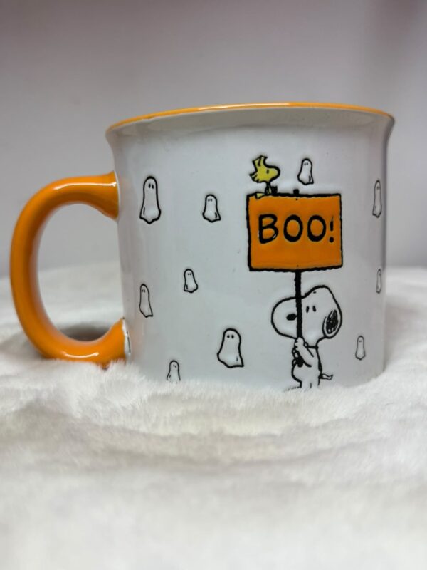 Taza Snoopy Halloween “Cartel Boo” de 600 ml con Asa Naranja