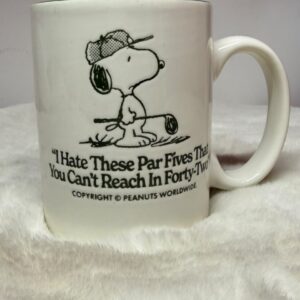 Taza Snoopy Golf Vintage de 400 ml – Peanuts Original Importada