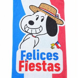 Paño de Cocina Snoopy Fiestas Patrias Chile 100% Algodón 45 × 75 cm