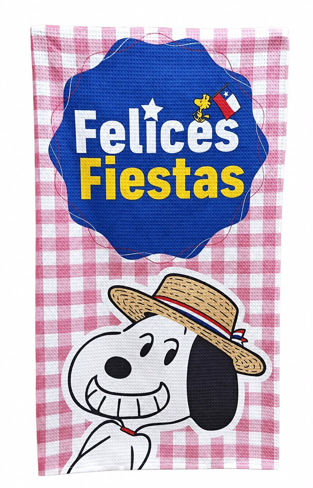 Paño de Cocina Snoopy Huaso Fiestas Patrias 100% Algodón 45 × 75 cm
