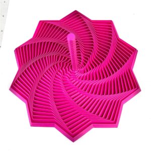 Rosa Fractal Sensorial Grande con Mango – Juguete Antiestrés Impreso en 3D
