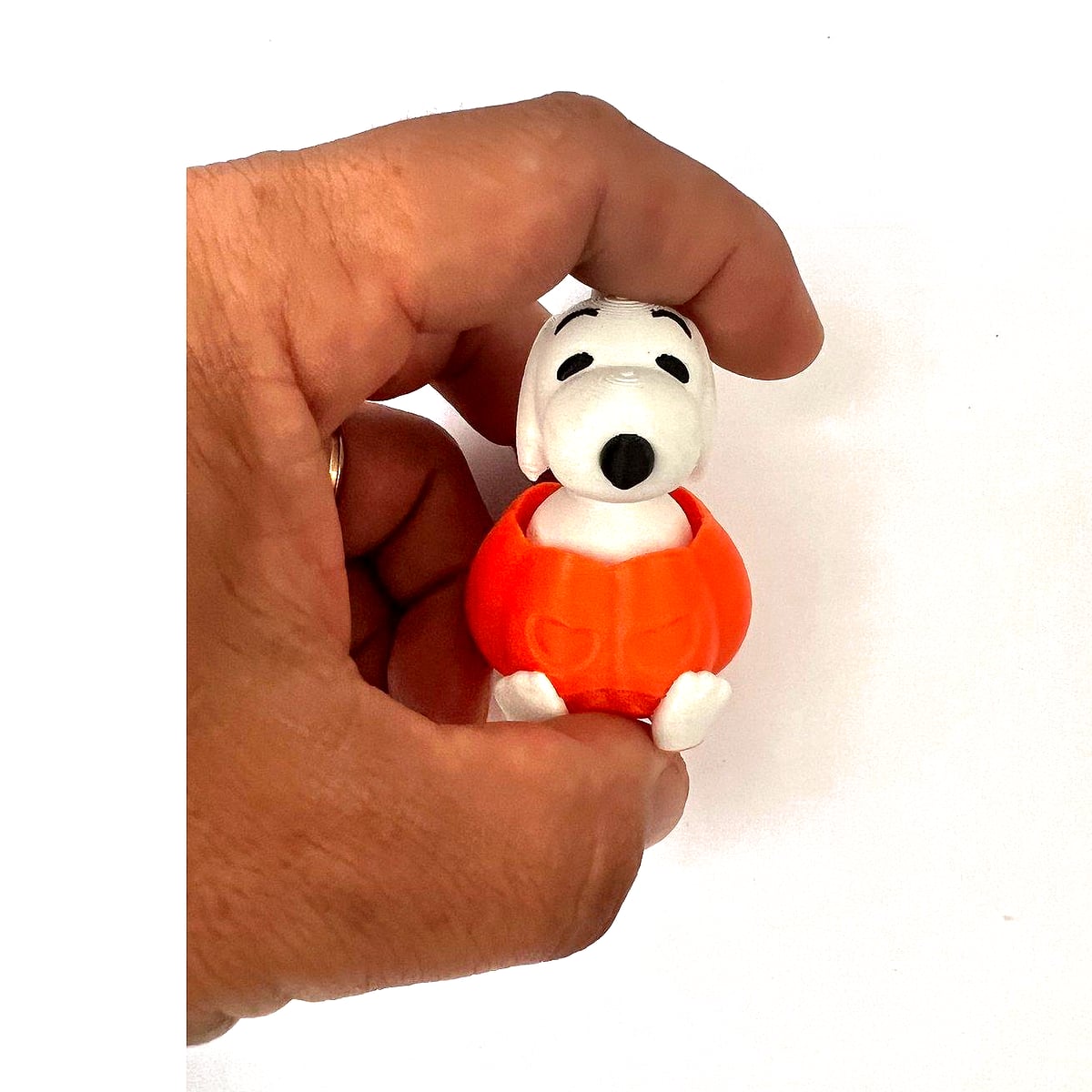 Clicker Antiestrés Snoopy Calabaza – Llavero Sensorial Impreso en 3D