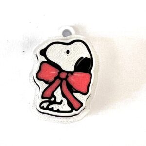 Clicker Antiestrés Snoopy Lazo Rosado – Llavero Sensorial Impreso en 3D